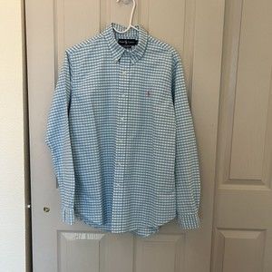 Polo Ralph Lauren Classic-Fit Check Poplin Long-Sleeve Woven Shirt-Large